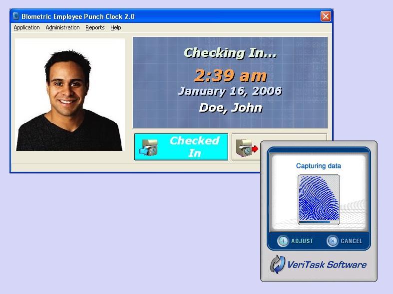 Biometric Employee Punch Clock Screenshot